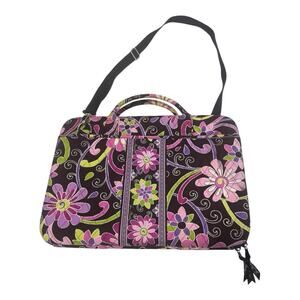Vera Bradley Brown Plum Crazy Floral Hardshell Tablet Carrying Case Adj Strap